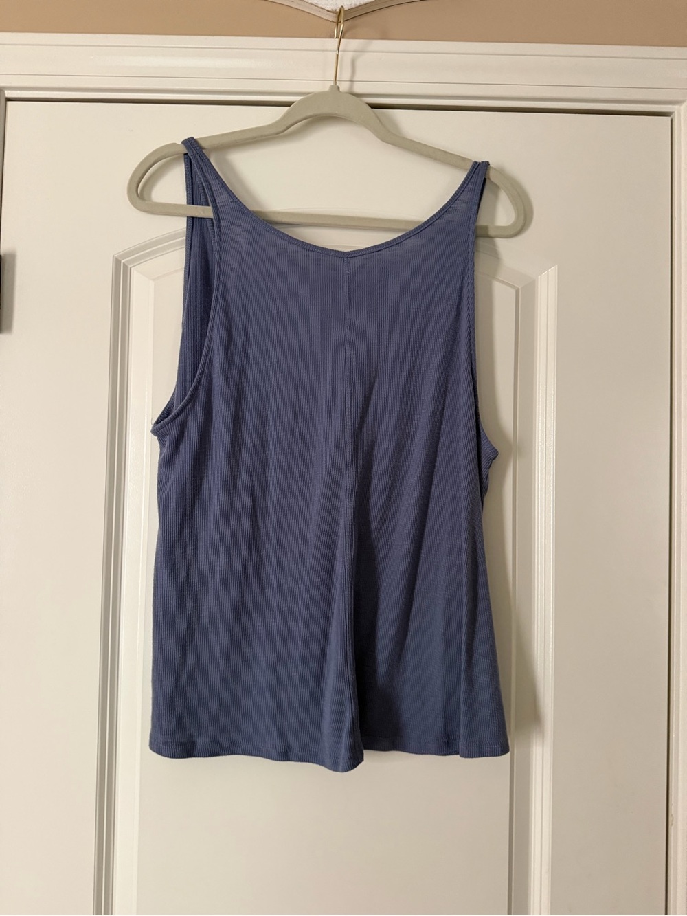 Free People Blue Ribbed Scoop Neck Tank